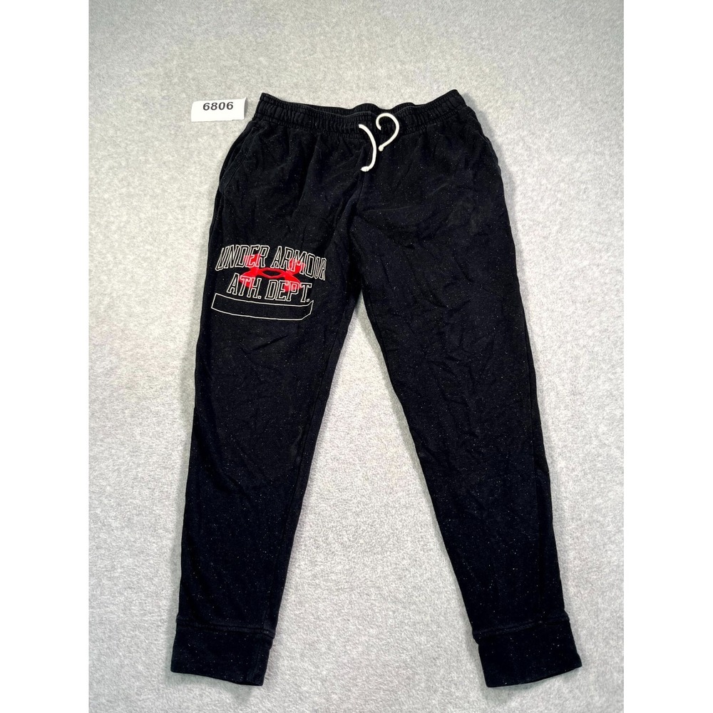 Under Armour Jogger Pants Womens XL Black Flat Front‎ Drawstring Tapered Leg
